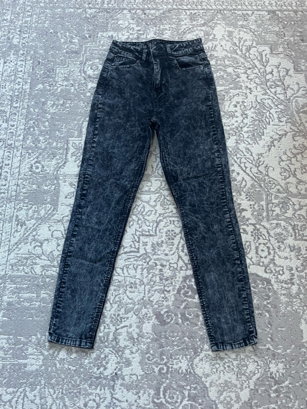 Vanilla Star Acid Wash Black High-Waist Jeans
